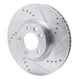Dynamic Friction 2011-2018 Porsche Cayenne Left Front Drilled & Slotted Silver Brake Rotor by Dynamic Friction Company 631-74057D