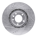 Dynamic Friction 2011-2018 Porsche Cayenne Left Front Drilled & Slotted Silver Brake Rotor by Dynamic Friction Company 631-74057D