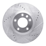 Dynamic Friction 2011-2018 Porsche Cayenne Left Front Drilled & Slotted Silver Brake Rotor by Dynamic Friction Company 631-74057D