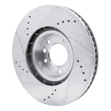 Dynamic Friction 2011-2018 Porsche Cayenne Left Front Drilled & Slotted Silver Brake Rotor by Dynamic Friction Company 631-74057D