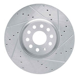 Dynamic Friction 2018-2025 Volkswagen Atlas Cross Sport/Atlas (Mexico) Front Right Drill & Slot Silver Brake Rotor by Dynamic Friction Company 631-74058R