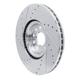 Dynamic Friction 2018-2025 Volkswagen Atlas Cross Sport/Atlas (Mexico) Front Right Drill & Slot Silver Brake Rotor by Dynamic Friction Company 631-74058R