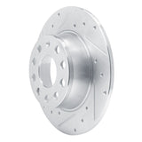 Dynamic Friction 2017-2025 Audi Q2 (Mexico) Rear Left Drilled & Slotted Silver Brake Rotor by Dynamic Friction Company 631-74059L
