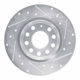 Dynamic Friction 2017-2025 Audi Q2 (Mexico) Rear Left Drilled & Slotted Silver Brake Rotor by Dynamic Friction Company 631-74059L