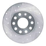 Dynamic Friction 2017-2025 Audi Q2 (Mexico) Rear Left Drilled & Slotted Silver Brake Rotor by Dynamic Friction Company 631-74059L