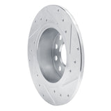 Dynamic Friction 2017-2025 Audi Q2 (Mexico) Rear Left Drilled & Slotted Silver Brake Rotor by Dynamic Friction Company 631-74059L