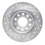 Dynamic Friction 2017-2025 Audi Q2 (Mexico) Rear Right Drilled & Slotted Silver Brake Rotor by Dynamic Friction Company 631-74059R