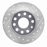 Dynamic Friction 2017-2025 Audi Q2 (Mexico) Rear Right Drilled & Slotted Silver Brake Rotor by Dynamic Friction Company 631-74059R