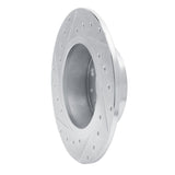 Dynamic Friction 2017-2025 Audi Q2 (Mexico) Rear Right Drilled & Slotted Silver Brake Rotor by Dynamic Friction Company 631-74059R