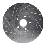 R1 Concepts 06-20 Lexus Gs430 Left Front Drilled & Slotted Silver Brake Rotor