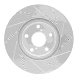 Dynamic Friction 2006-2015 Lexus GS300 Left Front Drilled & Slotted Silver Brake Rotor by Dynamic Friction Company 631-75014D