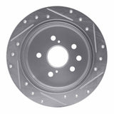 Dynamic Friction 2006-2015 Lexus IS250 Rear Left Drilled & Slotted Silver Brake Rotor by Dynamic Friction Company 631-75016L