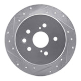 Dynamic Friction 2006-2015 Lexus IS250 Rear Left Drilled & Slotted Silver Brake Rotor by Dynamic Friction Company 631-75016L
