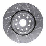 Dynamic Friction 2007-2023 Lexus LS460 Front Left Drilled & Slotted Silver Brake Rotor by Dynamic Friction Company 631-75017L