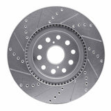 Dynamic Friction 2007-2023 Lexus LS460 Front Right Drilled & Slotted Silver Brake Rotor by Dynamic Friction Company 631-75017R