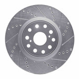 Dynamic Friction 2007-2023 Lexus LS460 Front Right Drilled & Slotted Silver Brake Rotor by Dynamic Friction Company 631-75017R
