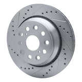 Dynamic Friction 2007-2017 Lexus LS460 Rear Left Drilled & Slotted Silver Brake Rotor by Dynamic Friction Company 631-75018L