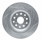 Dynamic Friction 2007-2017 Lexus LS460 Rear Left Drilled & Slotted Silver Brake Rotor by Dynamic Friction Company 631-75018L
