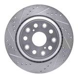 Dynamic Friction 2007-2017 Lexus LS460 Rear Left Drilled & Slotted Silver Brake Rotor by Dynamic Friction Company 631-75018L