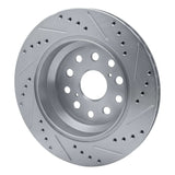 Dynamic Friction 2007-2017 Lexus LS460 Rear Left Drilled & Slotted Silver Brake Rotor by Dynamic Friction Company 631-75018L