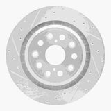 Dynamic Friction 2007-2017 Lexus LS460 Left Rear Drilled & Slotted Silver Brake Rotor by Dynamic Friction Company 631-75021D