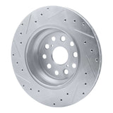 Dynamic Friction 2007-2017 Lexus LS600h Right Rear Drilled & Slotted Silver Brake Rotor by Dynamic Friction Company 631-75022D