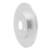 Dynamic Friction 2011-2017 Lexus CT200H Rear Left Drilled & Slotted Silver Brake Rotor by Dynamic Friction Company 631-75029L
