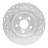 Dynamic Friction 2011-2017 Lexus CT200H Rear Left Drilled & Slotted Silver Brake Rotor by Dynamic Friction Company 631-75029L