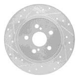 Dynamic Friction 2011-2017 Lexus CT200H Rear Left Drilled & Slotted Silver Brake Rotor by Dynamic Friction Company 631-75029L