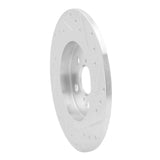 Dynamic Friction 2011-2017 Lexus CT200H Rear Left Drilled & Slotted Silver Brake Rotor by Dynamic Friction Company 631-75029L