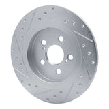 Dynamic Friction 2011-2017 Lexus CT200H Rear Right Drilled & Slotted Silver Brake Rotor by Dynamic Friction Company 631-75029R