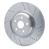 Dynamic Friction 2010-2017 Lexus LS460 Right Front Drilled & Slotted Silver Brake Rotor by Dynamic Friction Company 631-75031D