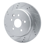 Dynamic Friction 2006-2020 Lexus IS250 Rear Left Drilled & Slotted Silver Brake Rotor by Dynamic Friction Company 631-75036L