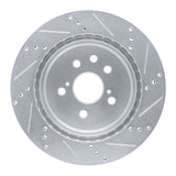 Dynamic Friction 2006-2020 Lexus IS250 Rear Left Drilled & Slotted Silver Brake Rotor by Dynamic Friction Company 631-75036L