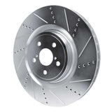 Dynamic Friction 2015-2022 Lexus RC F Right Front Drilled & Slotted Silver Brake Rotor by Dynamic Friction Company 631-75037D