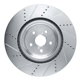 Dynamic Friction 2015-2022 Lexus RC F Right Front Drilled & Slotted Silver Brake Rotor by Dynamic Friction Company 631-75037D