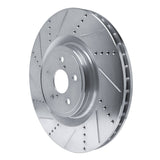 Dynamic Friction 2015-2022 Lexus GS F Left Front Drilled & Slotted Silver Brake Rotor by Dynamic Friction Company 631-75038D