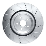 Dynamic Friction 2015-2022 Lexus GS F Left Front Drilled & Slotted Silver Brake Rotor by Dynamic Friction Company 631-75038D