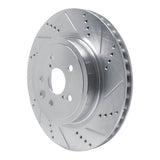 Dynamic Friction 2015-2022 Lexus RC F Right Rear Drilled & Slotted Silver Brake Rotor by Dynamic Friction Company 631-75039D