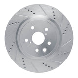 Dynamic Friction 2015-2022 Lexus RC F Right Rear Drilled & Slotted Silver Brake Rotor by Dynamic Friction Company 631-75039D