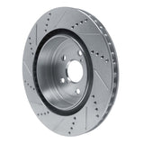 Dynamic Friction 2015-2022 Lexus RC F Right Rear Drilled & Slotted Silver Brake Rotor by Dynamic Friction Company 631-75039D