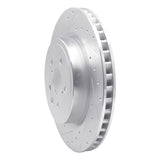 Dynamic Friction 2015-2022 Lexus RC F Left Rear Drilled & Slotted Silver Brake Rotor by Dynamic Friction Company 631-75040D