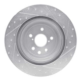 Dynamic Friction 2015-2022 Lexus RC F Left Rear Drilled & Slotted Silver Brake Rotor by Dynamic Friction Company 631-75040D