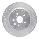 Dynamic Friction 2015-2022 Lexus RC F Left Rear Drilled & Slotted Silver Brake Rotor by Dynamic Friction Company 631-75040D