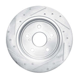 Dynamic Friction 2015-2025 Lexus ES300h Rear Right Drilled & Slotted Silver Brake Rotor by Dynamic Friction Company 631-75041R