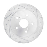 Dynamic Friction 2015-2025 Lexus ES300h Rear Right Drilled & Slotted Silver Brake Rotor by Dynamic Friction Company 631-75041R