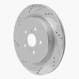 Dynamic Friction 2016-2022 Lexus RX350L Rear Left Drilled & Slotted Silver Brake Rotor by Dynamic Friction Company 631-75042L
