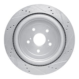 Dynamic Friction 2016-2022 Lexus RX350L Rear Left Drilled & Slotted Silver Brake Rotor by Dynamic Friction Company 631-75042L