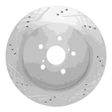 Dynamic Friction 2016-2022 Lexus RX350L Rear Left Drilled & Slotted Silver Brake Rotor by Dynamic Friction Company 631-75042L