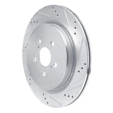 Dynamic Friction 2016-2022 Lexus RX450h Rear Right Drilled & Slotted Silver Brake Rotor by Dynamic Friction Company 631-75042R